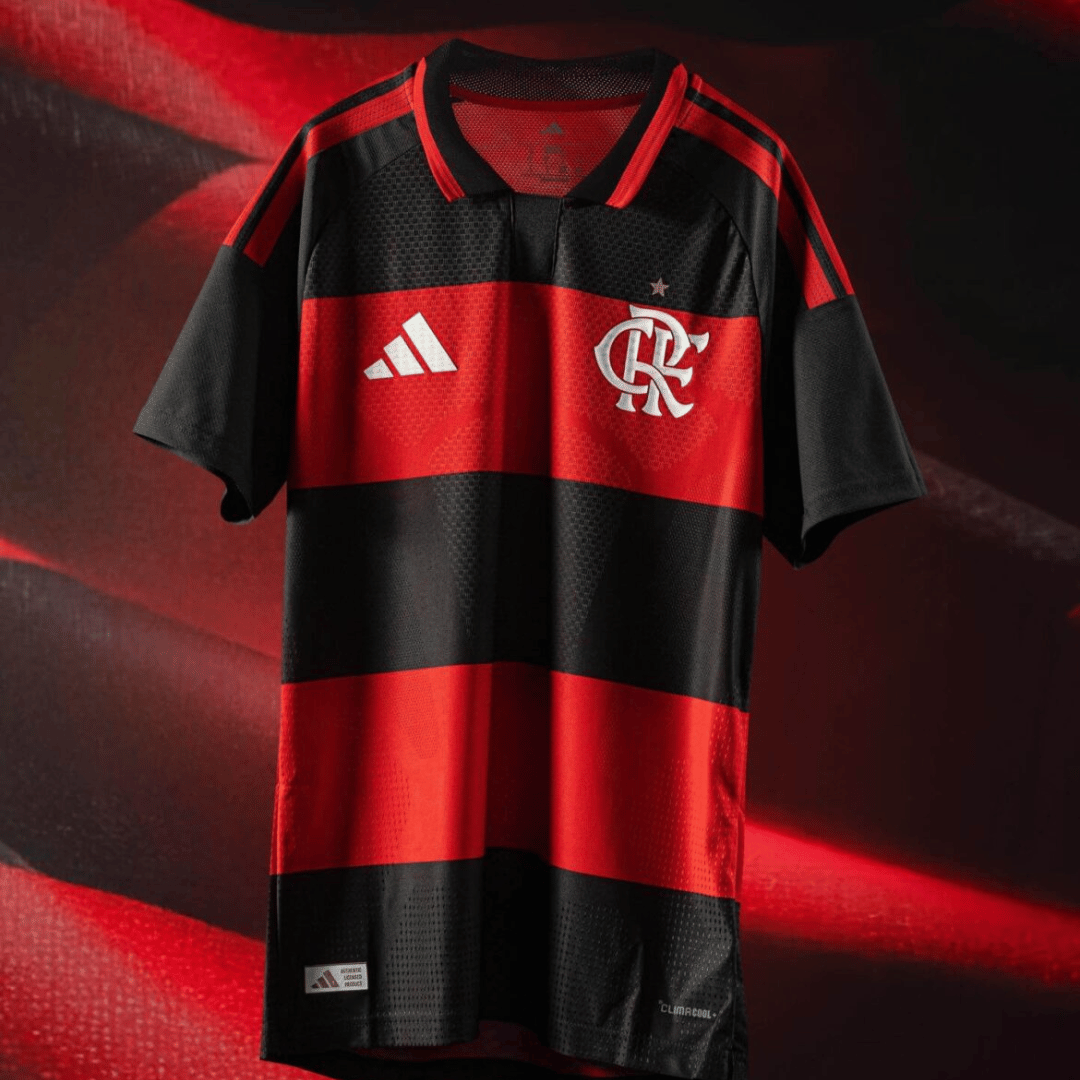 camisa Mengão I 26/27 feminina vermelho e preto